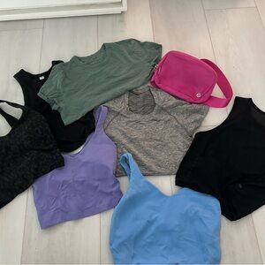 lululemon athletica Tank Tops, T-shirts, and belt bag never worn